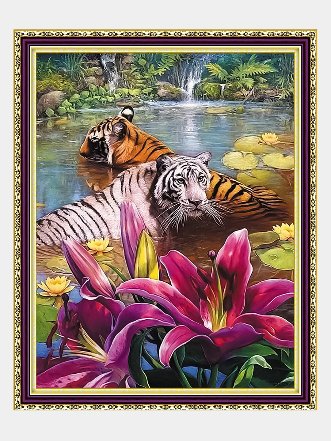 Кораллово-розовый алмазная мозаика на подрамнике "Животные", 40 х 50