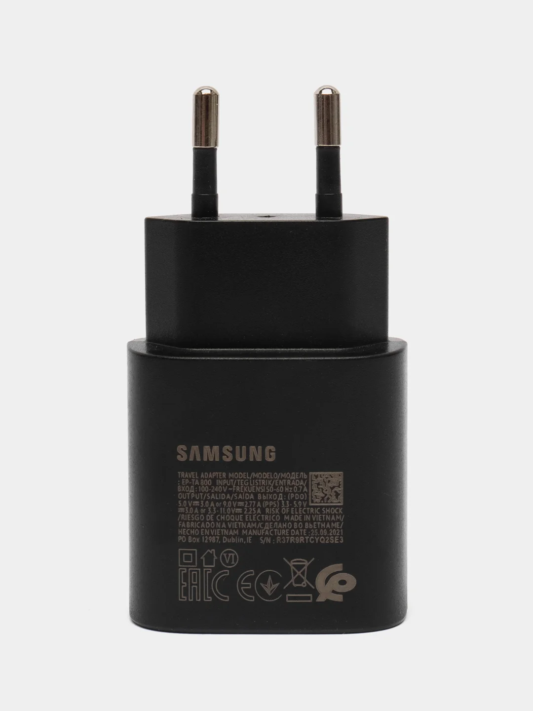 Черный сетевая зарядка для  Samsung  TA800 Type-C,  USB Power Delivery 3.0