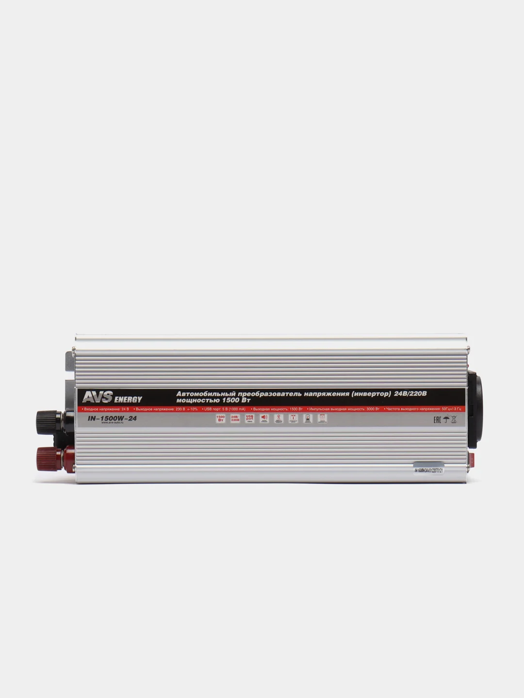 Автомобильный инвертор, преобразователь напряжения AVS 24/220V IN-1500W-24