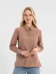 Бежевый меланж рубашка женская Tiffan