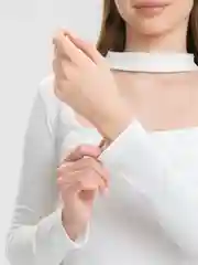 Белый лонгслив женский в рубчик