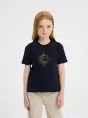 Черный футболка для девочек