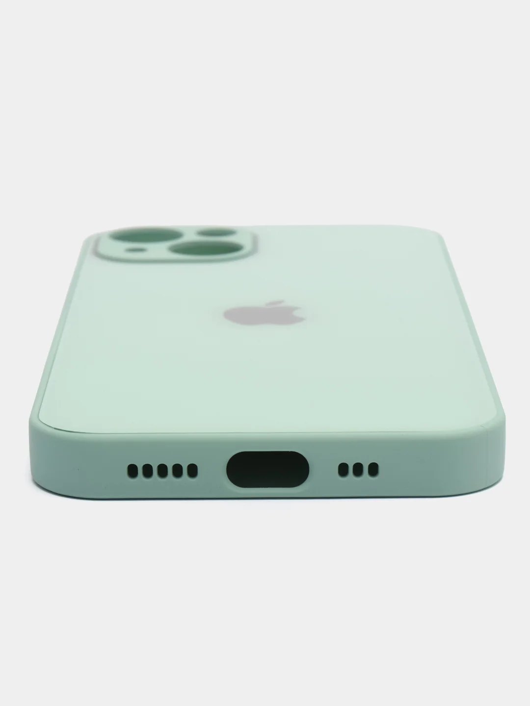 Бирюзовый чехол для айфон со стеклянной панелью iPhone 11, 12, 13, 14, Pro, 12 Pro Max, 14 Pro