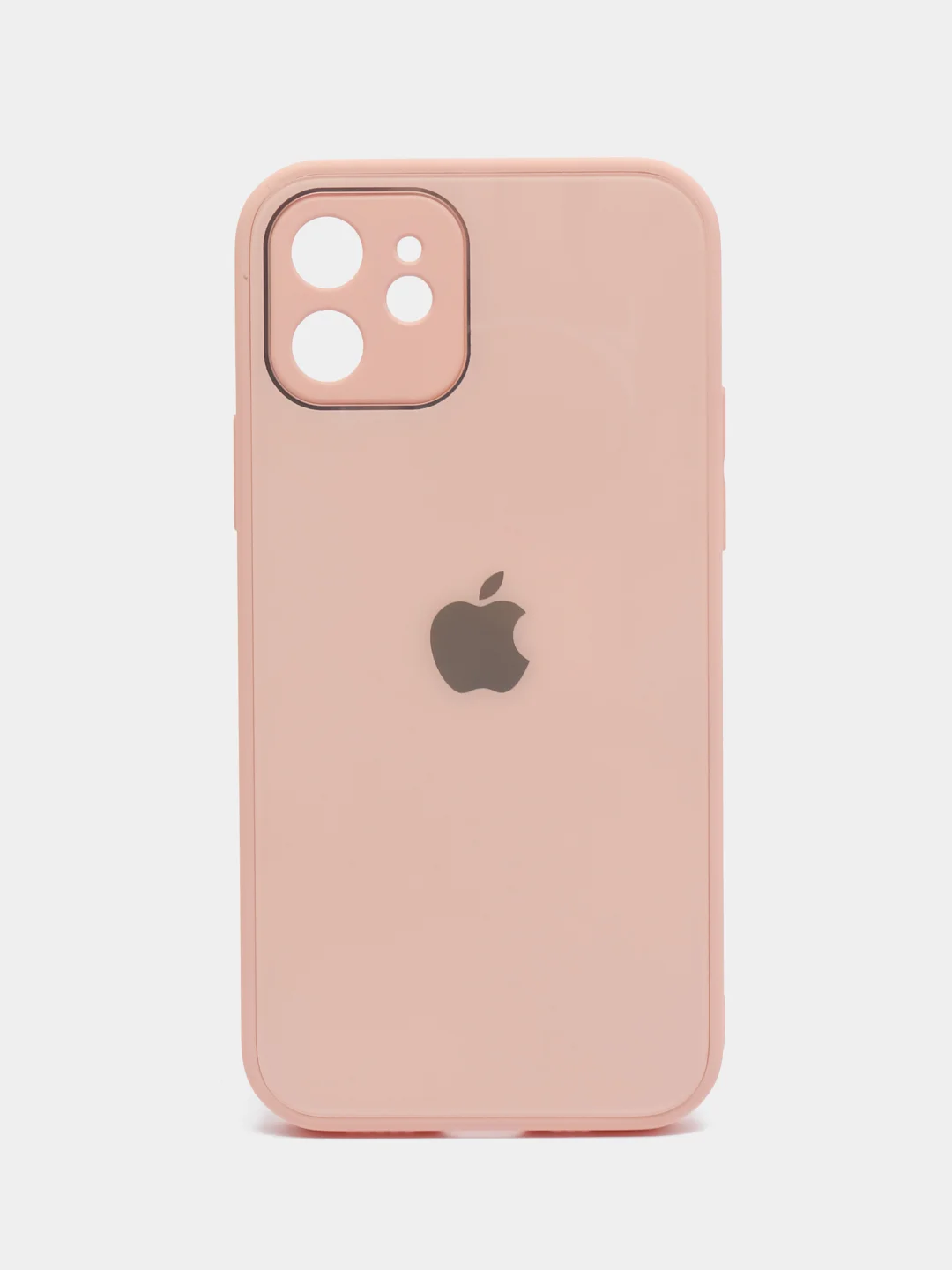 Розовый чехол для айфон со стеклянной панелью iPhone 11, 12, 13, 14, Pro, 12 Pro Max, 14 Pro