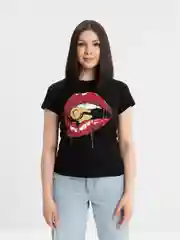 Черный футболка женская с рисунком "Губки", из хлопка