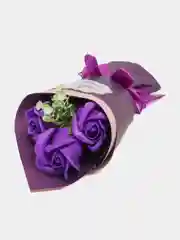 Пурпурный мыльные розы с мишкой, Мыльные розы, Подарок женщине, подарок на 8 марта