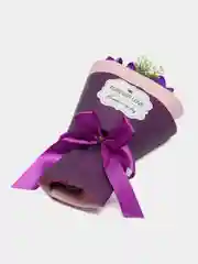Пурпурный мыльные розы с мишкой, Мыльные розы, Подарок женщине, подарок на 8 марта