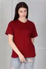 Бордовый футболка женская оверсайз Хоум Стайл, 2095Ф