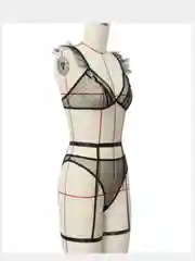 Комплект эротического нижнего белья с V-образным вырезом, 3 размера, S, M, XL