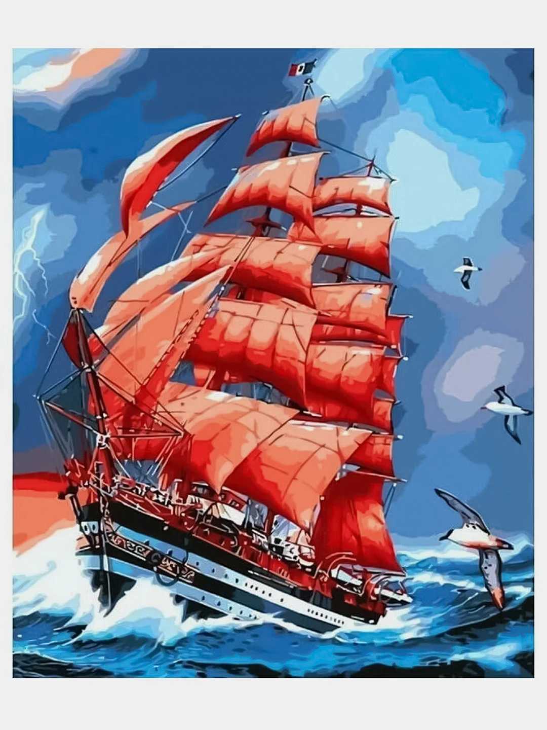 Коралловый алмазная мозаика "Пейзажи", на подрамнике, 40 х 50