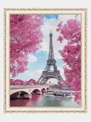 Кораллово-розовый алмазная мозаика "Пейзажи", на подрамнике, 40 х 50