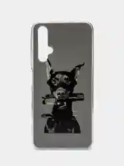 Серый чехол на Honor 20/Huawei Nova 5T / Хонор 20 прозрачный, с рисунком, защита камеры