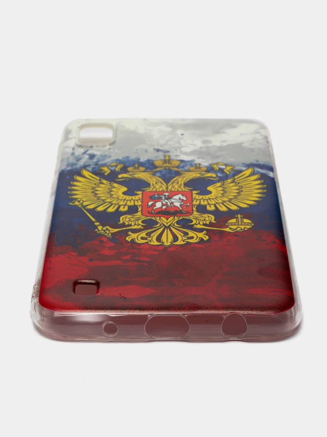 Синий силиконовый чехол на Samsung Galaxy A10 / Самсунг А10 прозрачный с рисунком, защита камеры