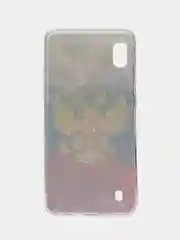Синий силиконовый чехол на Samsung Galaxy A10 / Самсунг А10 прозрачный с рисунком, защита камеры