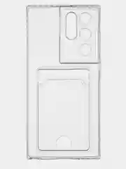 Прозрачный чехол BROSCORP для Samsung Galaxy S22 Ultra, с защитой камер, картхолдер