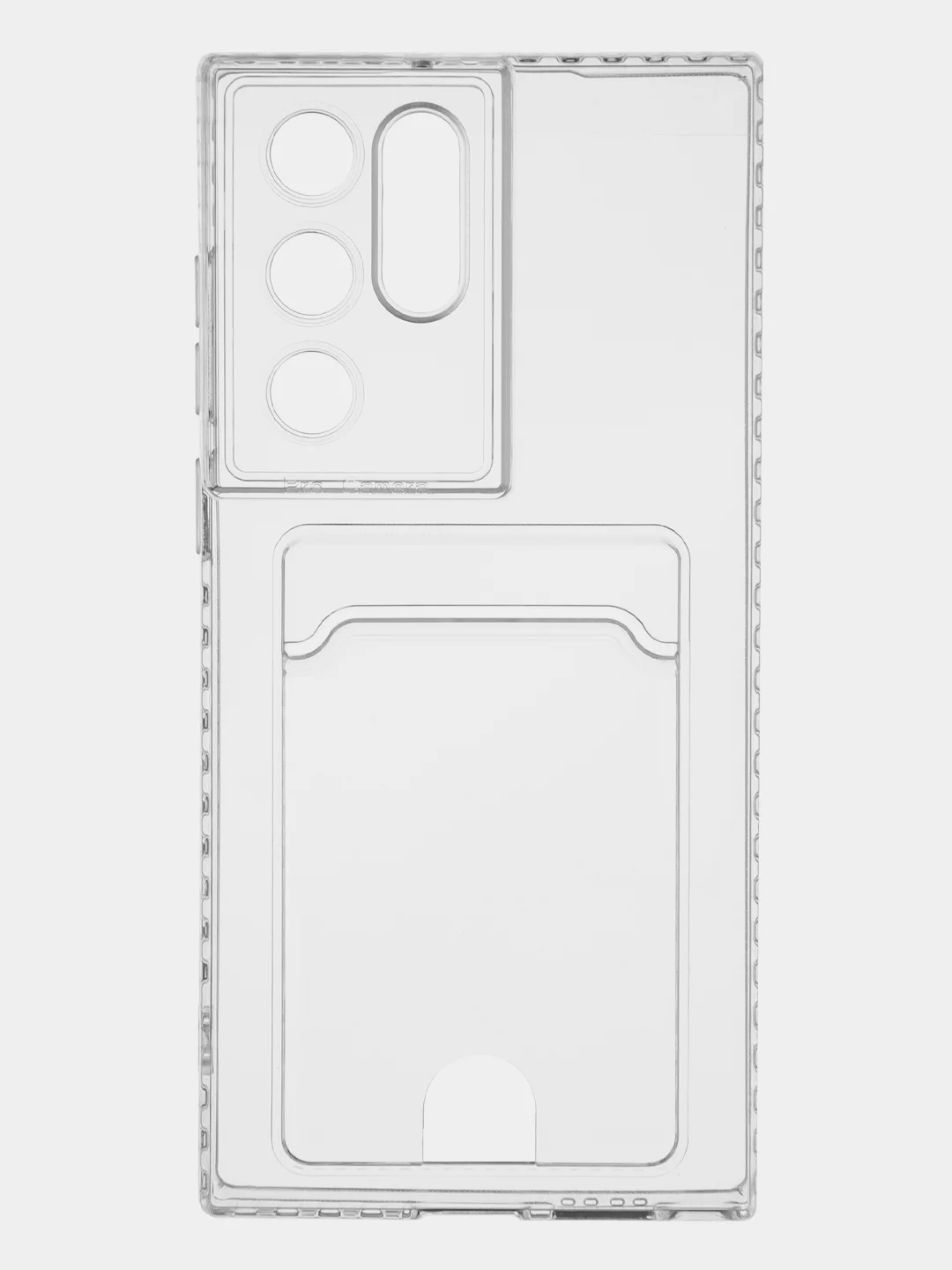 Прозрачный чехол BROSCORP для Samsung Galaxy S22 Ultra, с защитой камер, картхолдер
