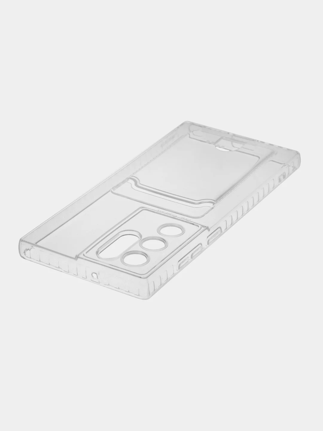 Прозрачный чехол BROSCORP для Samsung Galaxy S22 Ultra, с защитой камер, картхолдер