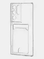 Прозрачный чехол BROSCORP для Samsung Galaxy S22 Ultra, с защитой камер, картхолдер