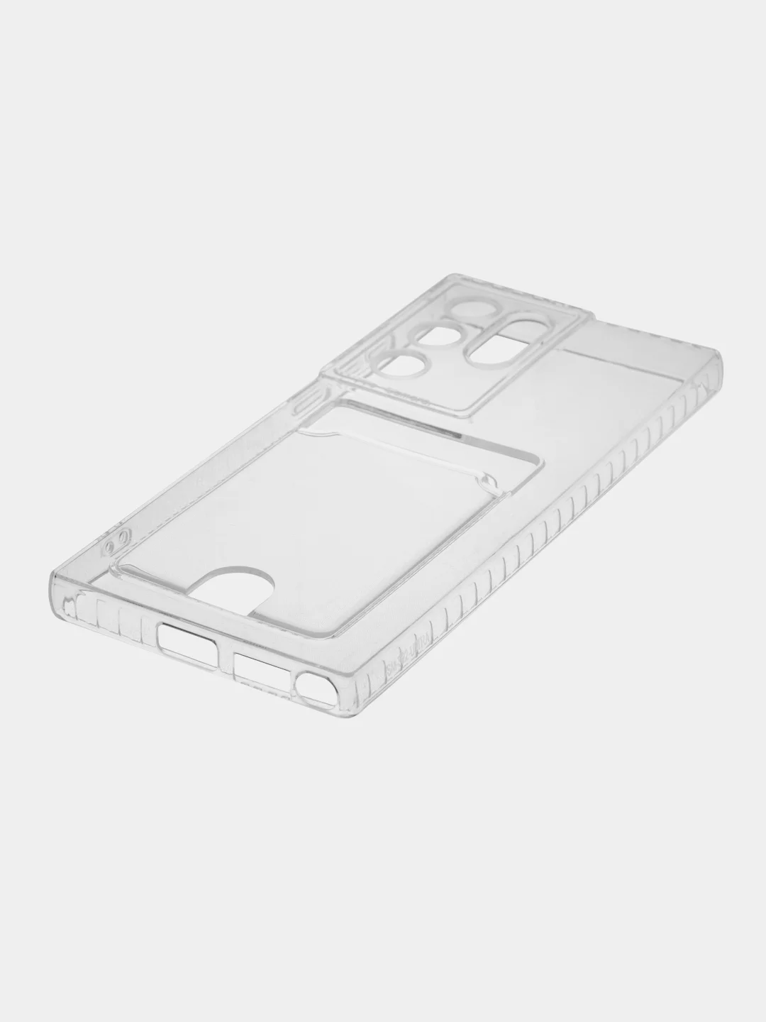 Прозрачный чехол BROSCORP для Samsung Galaxy S22 Ultra, с защитой камер, картхолдер