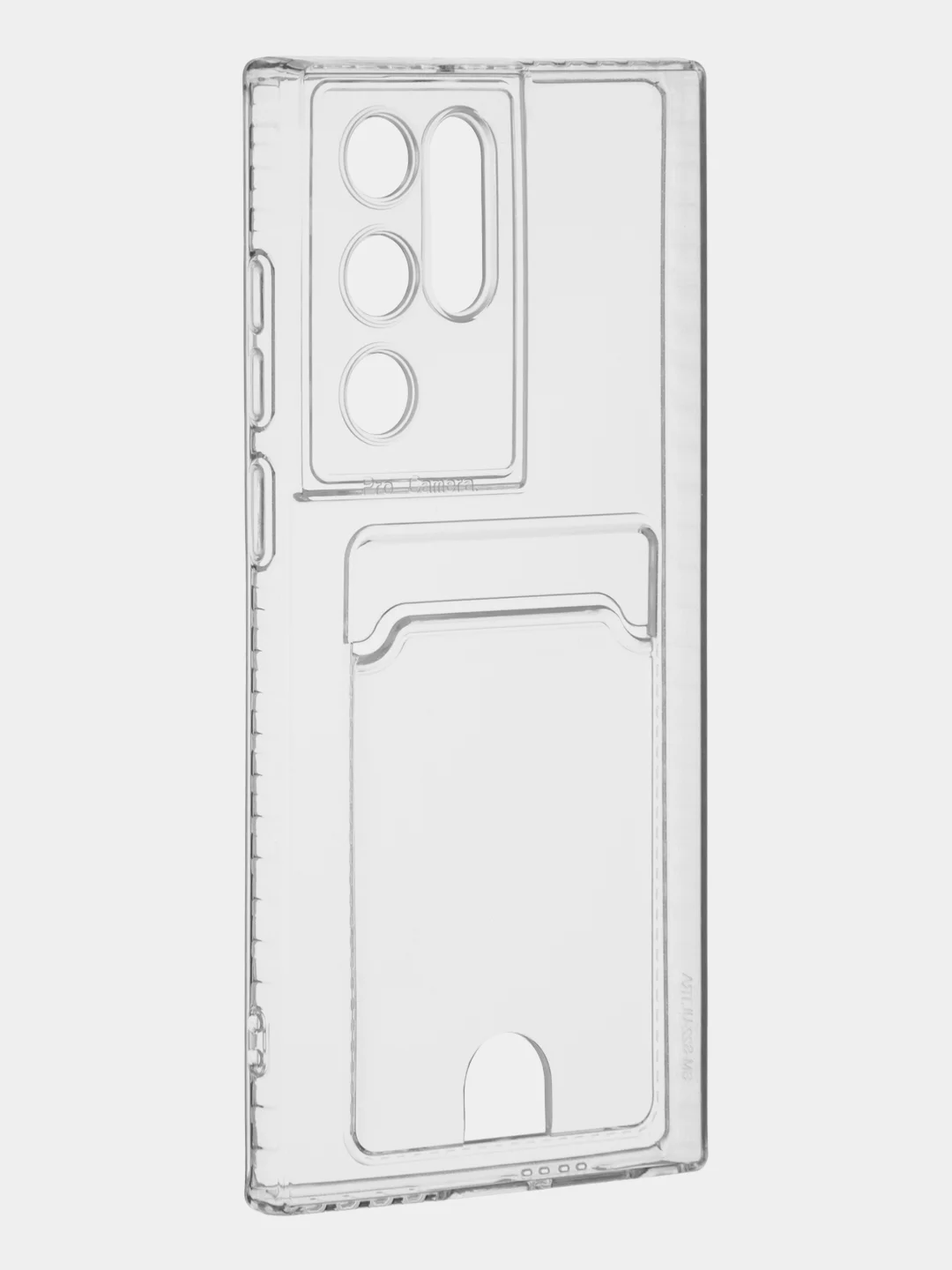 Прозрачный чехол BROSCORP для Samsung Galaxy S22 Ultra, с защитой камер, картхолдер