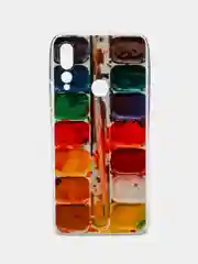 Бордовый чехол на Huawei Honor 9X Premium/Y9 Prime 2019 / Хонор 9X Премиум прозрачный, с рисунком