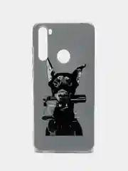 Серый силиконовый чехол на Xiaomi Redmi Note 8T / Сяоми Редми Нот 8T прозрачный, с рисунком