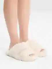 Молочный женские домашние тапочки, меховые