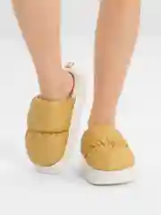 Горчичный тапочки домашние, дутые