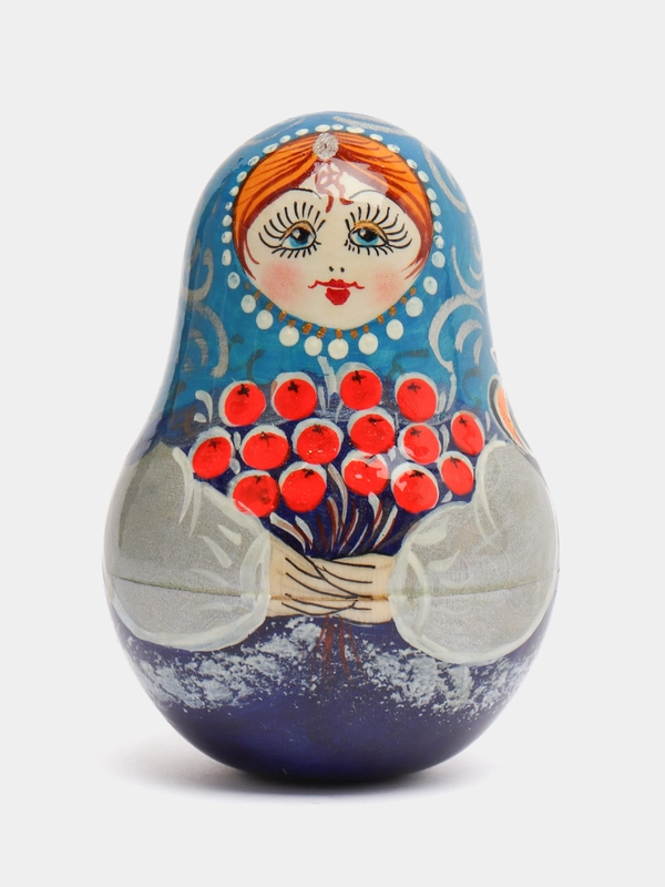 Музыкальная игрушка из дерева "Неваляшка", ручная роспись