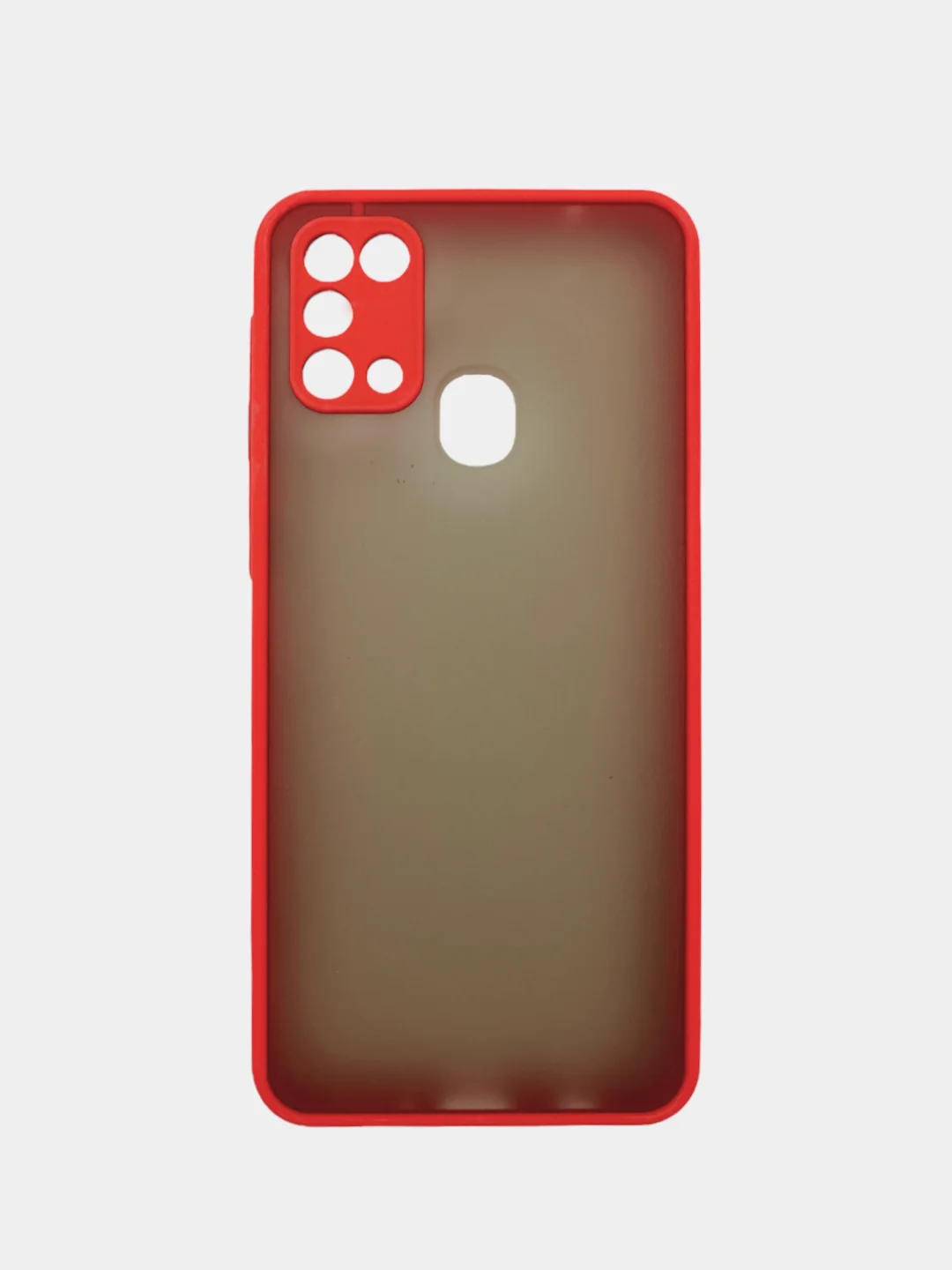 Красный чехол пластиковый Samsung Galaxy M31 (Самсунг Галакси М31), матовый, с цветными кнопками