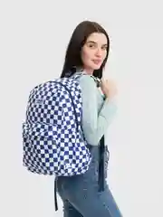 Синий рюкзак в шахматную клетку, унисекс