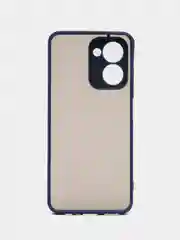 Синий чехол Realme C33 / Реалми С33 пластиковый, матовый, с цветными кнопками