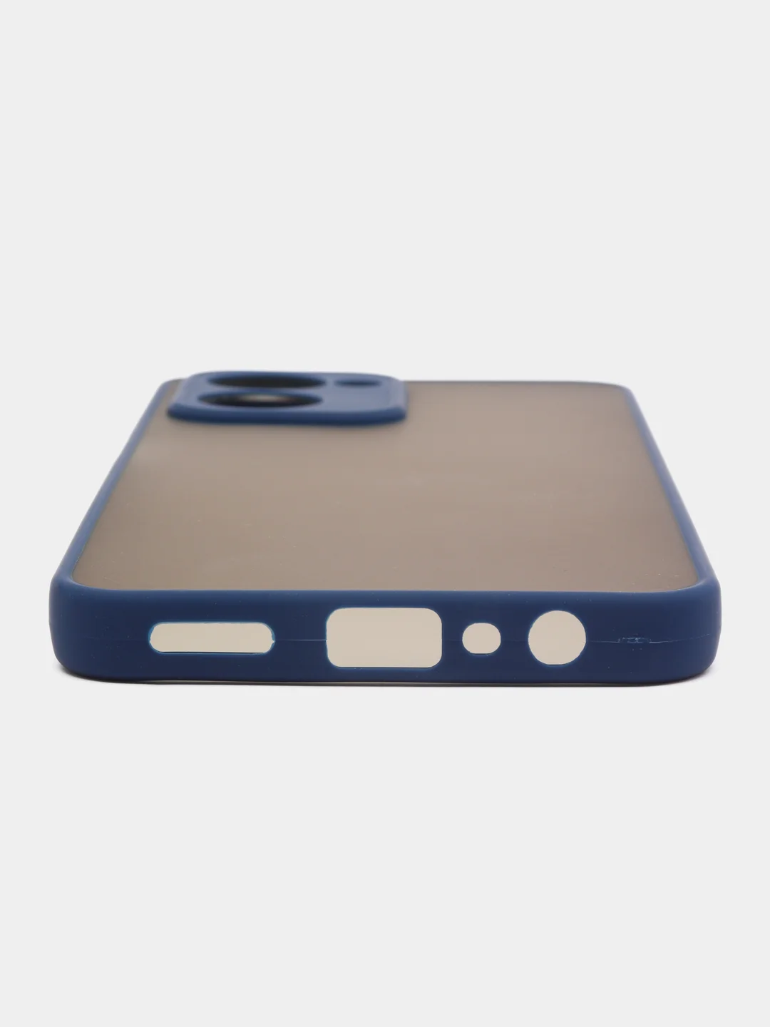 Синий чехол Realme C33 / Реалми С33 пластиковый, матовый, с цветными кнопками