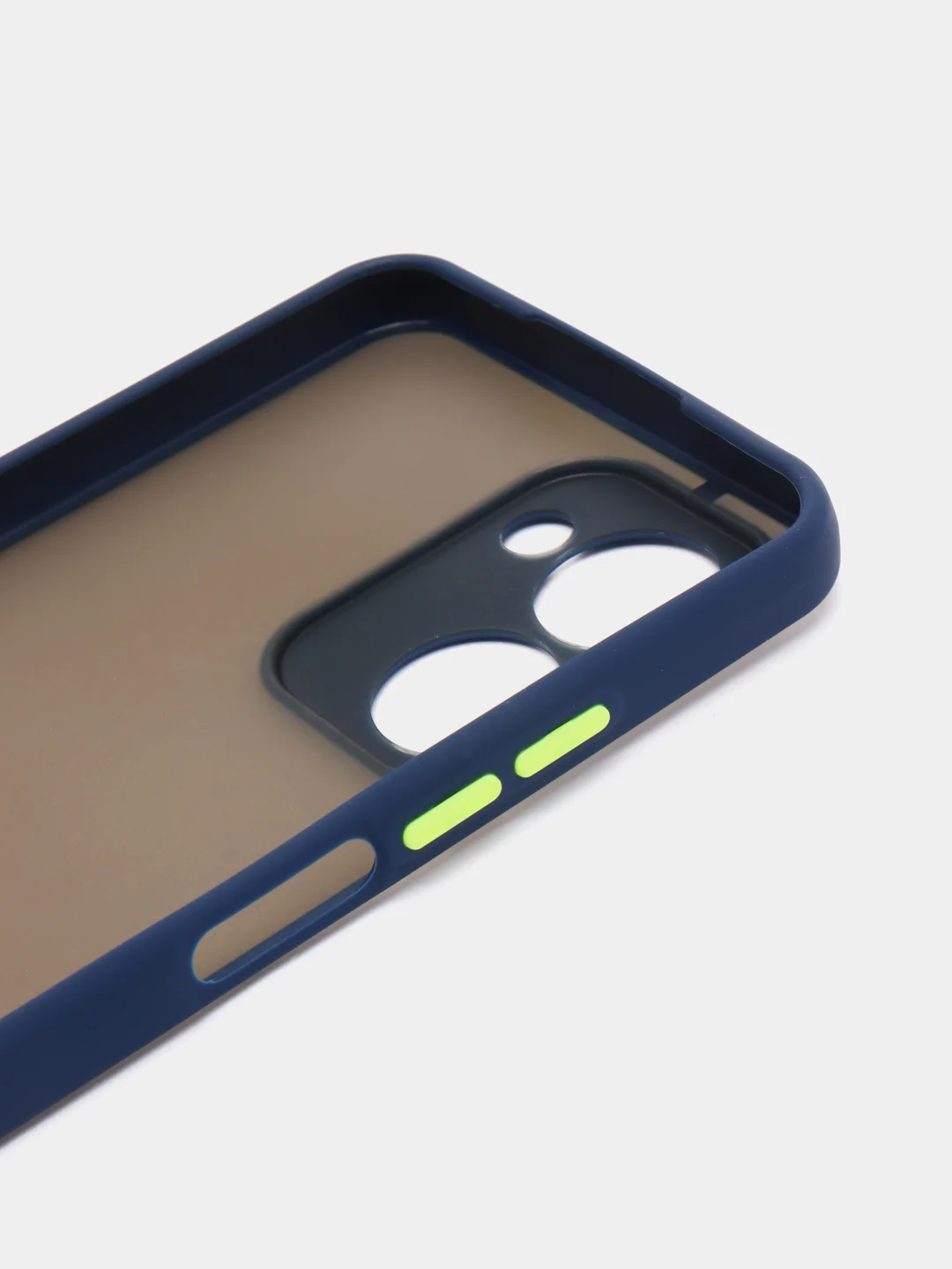 Синий чехол Realme C33 / Реалми С33 пластиковый, матовый, с цветными кнопками