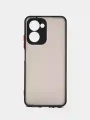 Черный чехол Realme C33 / Реалми С33 пластиковый, матовый, с цветными кнопками