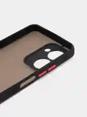 Черный чехол Realme C33 / Реалми С33 пластиковый, матовый, с цветными кнопками