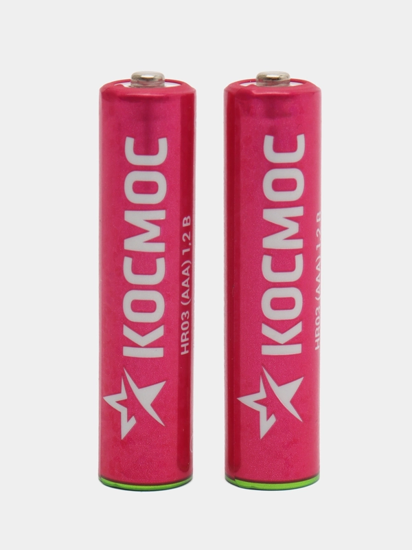 Перезаряжаемые аккумуляторные батареи "КОСМОС" R03 AAA, 1100MAh/R6, AA 2800MAh, 2 штуки