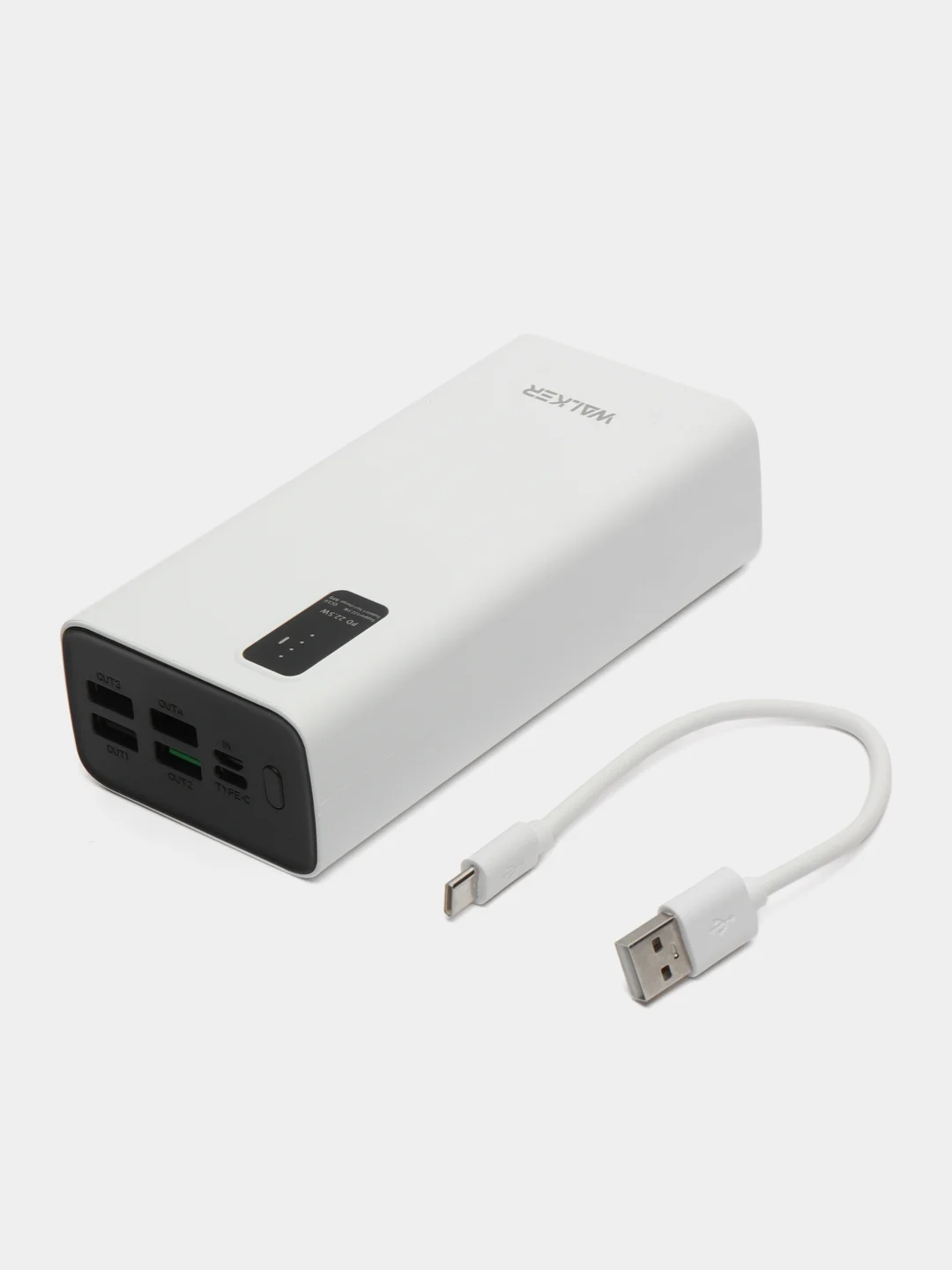 Белый внешний аккумулятор Walker WB-730, 30000 mAh, Power Delivery