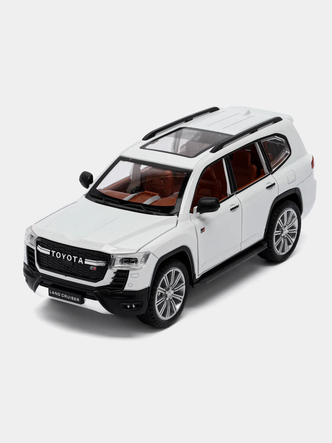 Белый металлическая модель Toyota Land Cruiser 300 в масштабе 1:24