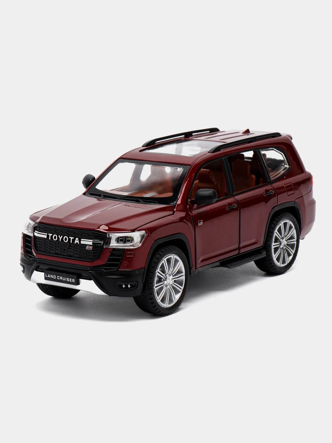 Бордовый металлическая модель Toyota Land Cruiser 300 в масштабе 1:24