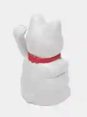 Белый денежный кот на батарейках