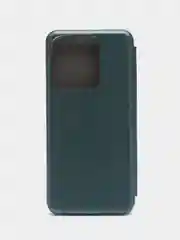 Тёмно-зелёный чехол-книжка для Tecno Spark 8C / Spark Go 2022