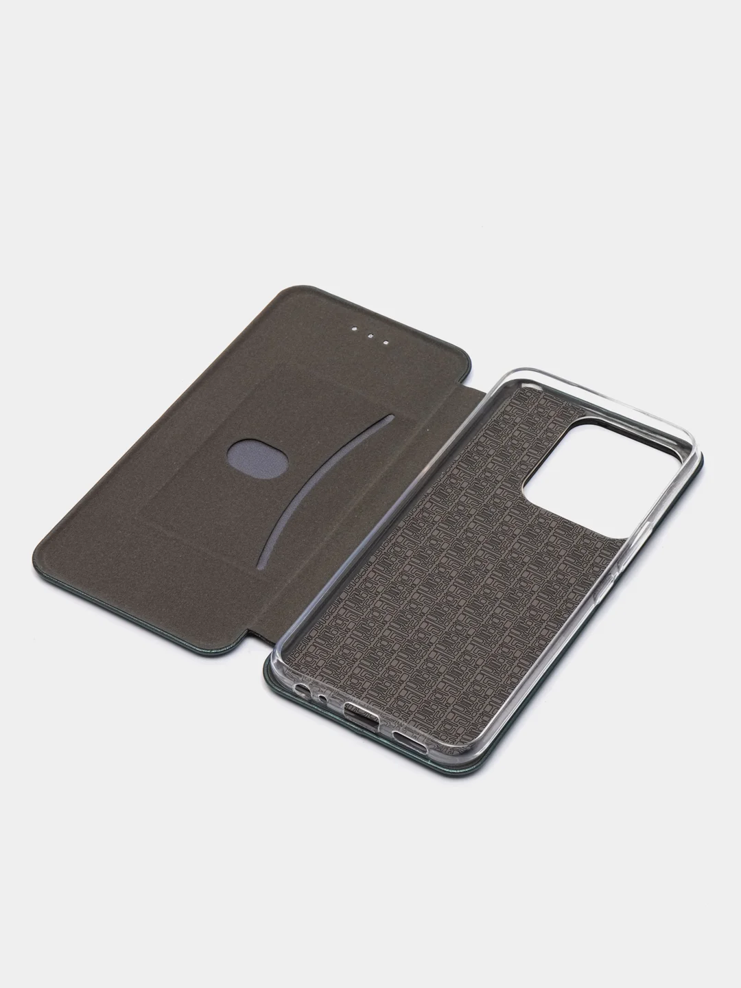 Тёмно-зелёный чехол-книжка для Tecno Spark 8C / Spark Go 2022