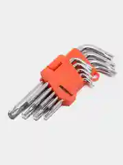 Набор ключей звездочка TORX, угловые, 9 штук
