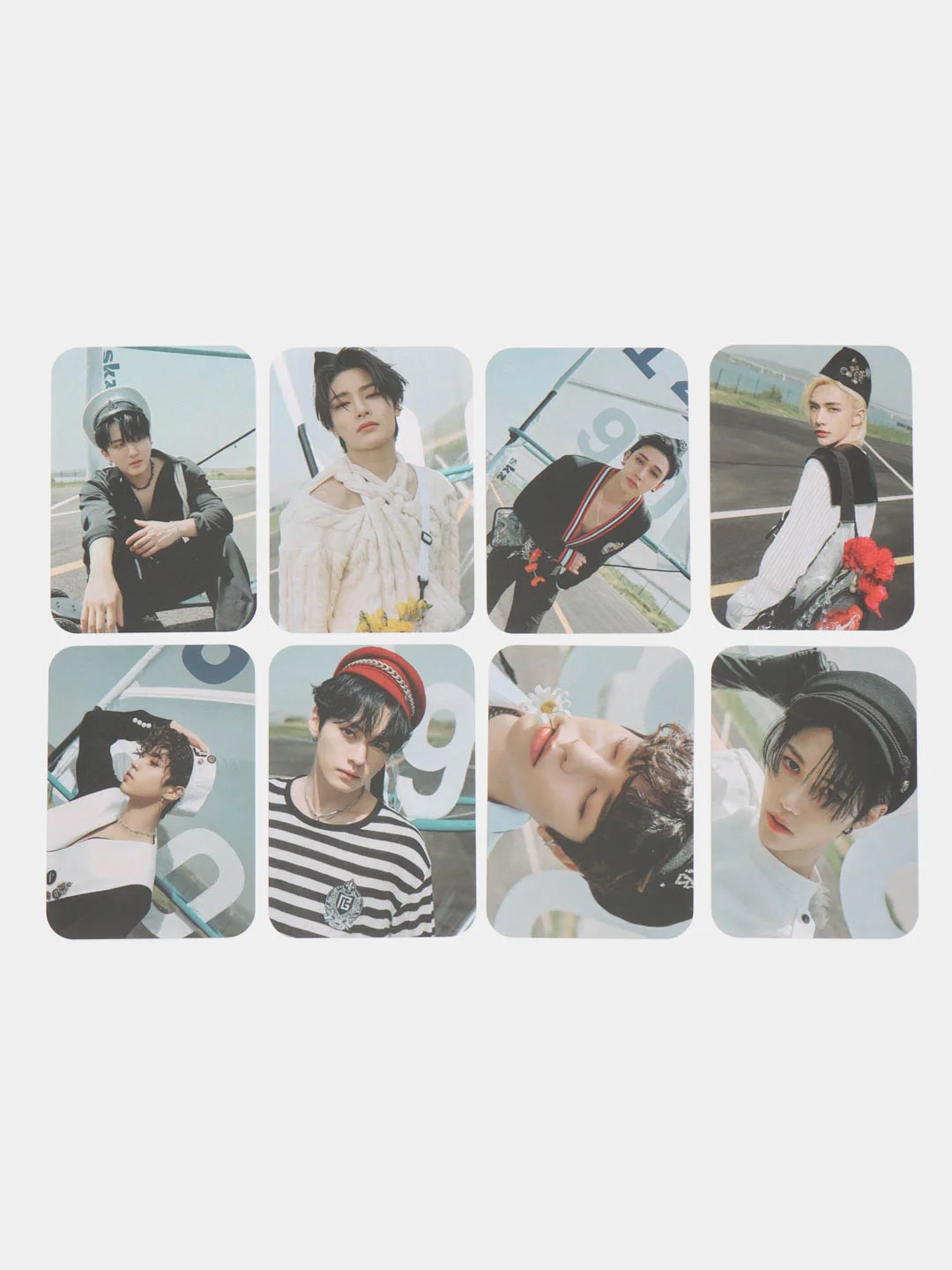Серый карточки k-pop "Stray Kids", ламинированные, 8 штук