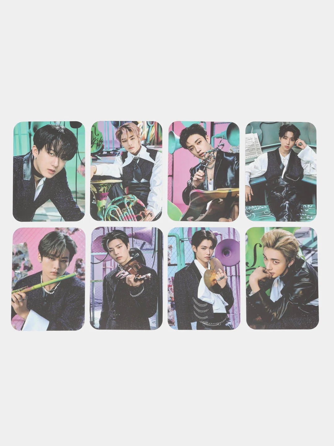 Бирюзовый карточки k-pop "Stray Kids", ламинированные, 8 штук