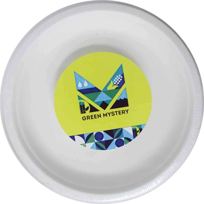 Одноразовые тарелки "GREEN MYSTERY" из кукурузного крахмала 22,9 см 6 штук