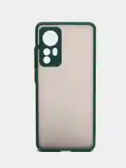 Зеленый чехол пластиковый Xiaomi 12, 12X, 12S  Сяоми 12 / 12Х / 12С матовый, с цветными кнопками