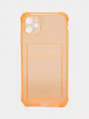 Оранжевый чехол с карманом для карт iPhone XR, 11, 12, 13, 14, 15, Pro, Pro Max, Plus, 7, 8, айфон