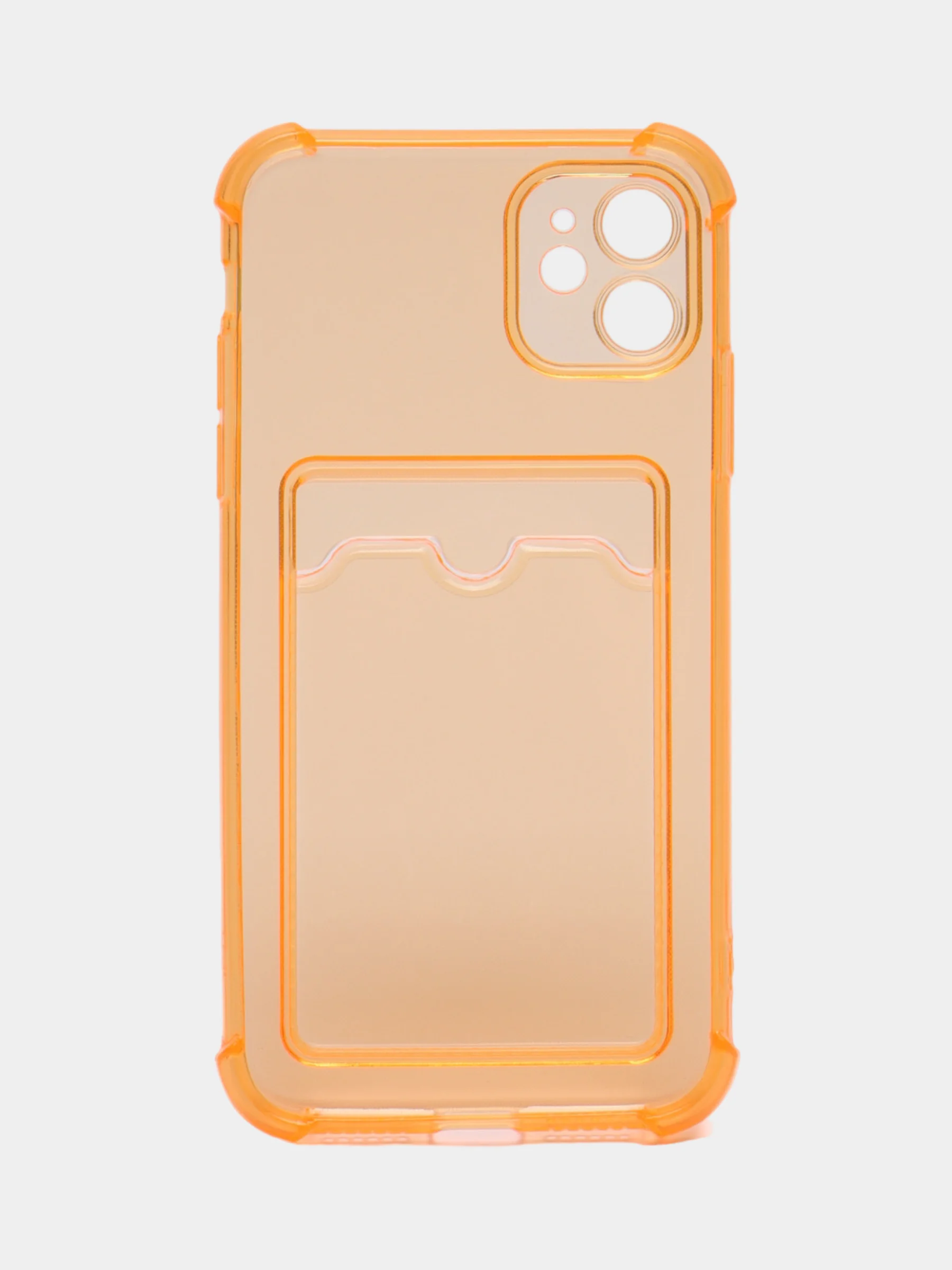 Оранжевый чехол с карманом для карт iPhone XR, 11, 12, 13, 14, 15, Pro, Pro Max, Plus, 7, 8, айфон